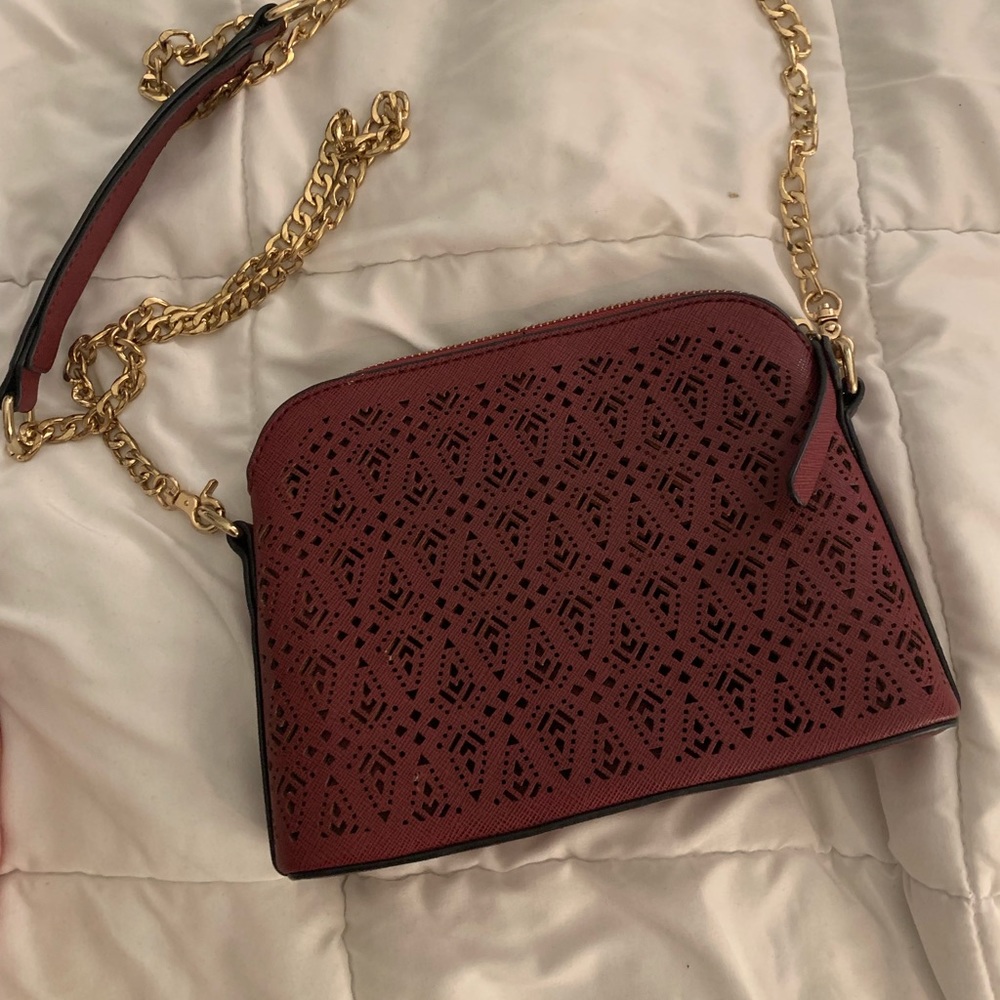 Formal crossbody purse with gold chain